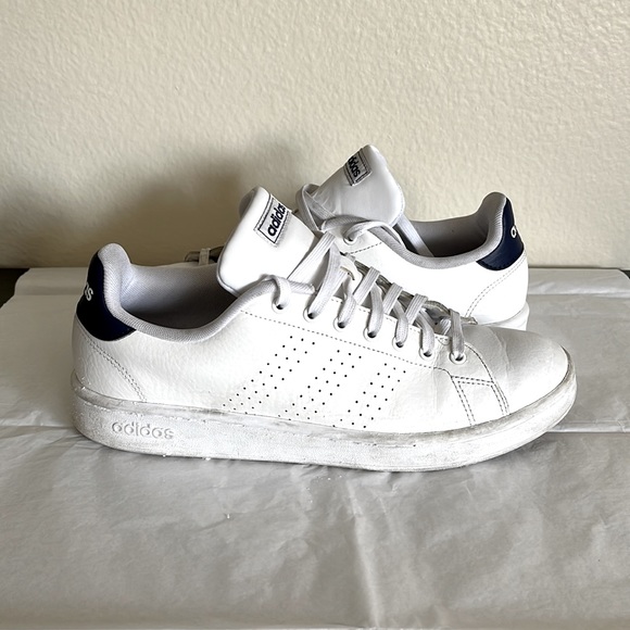 Adidas Men Advantage sneaker sz 10.5 in white/ navy - Picture 4 of 9